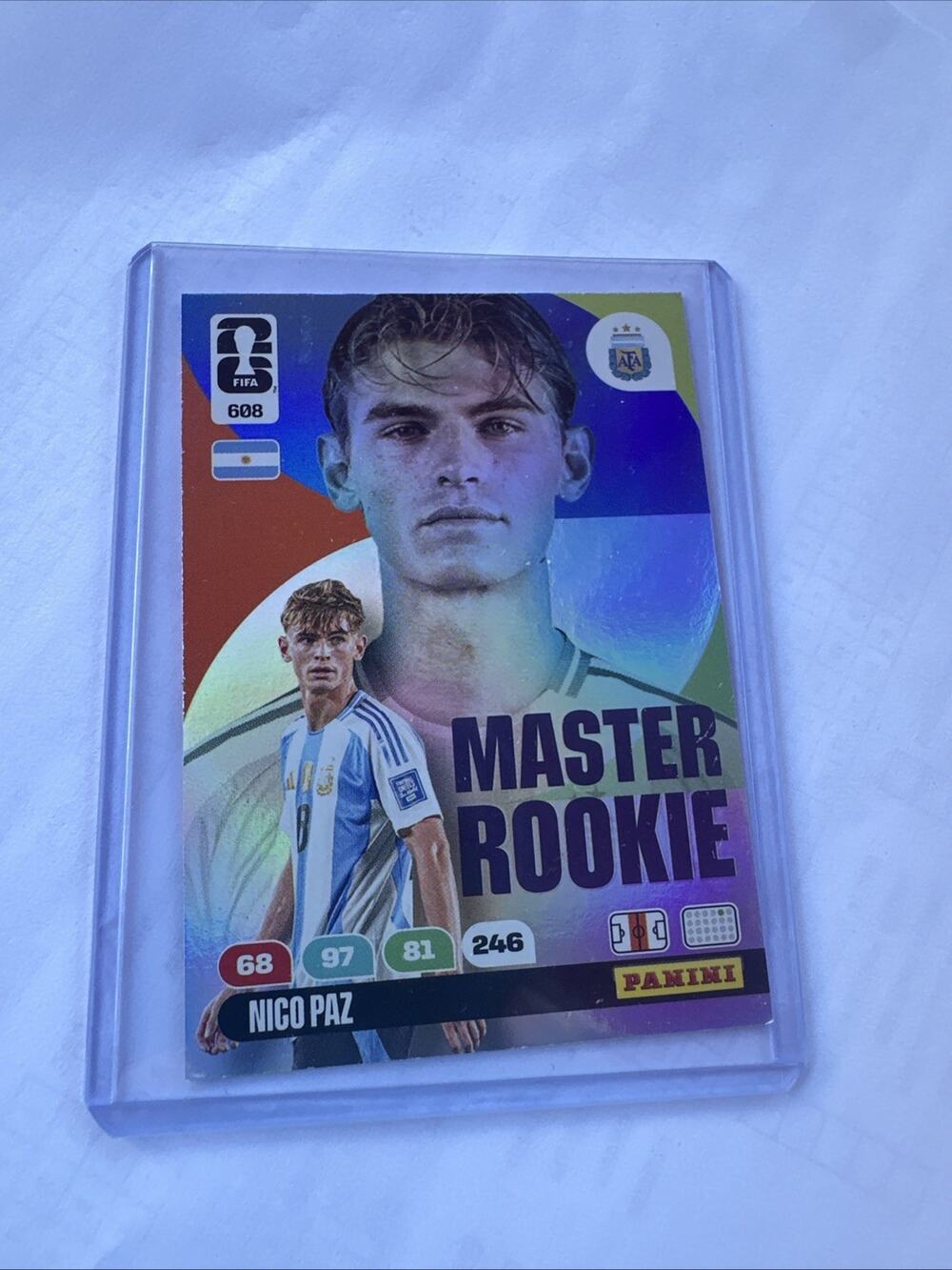 RARE NICO PAZ 2026 Panini Adrenalyn XL Master Rookie Argentina #608 Card